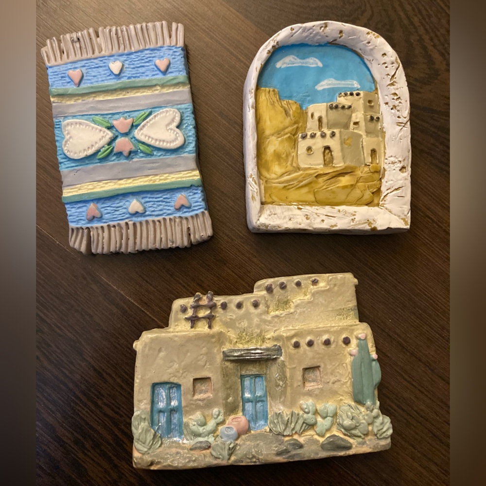 Adobe Pueblo Southwestern Style Vintage Magnet Set - Set of Three
